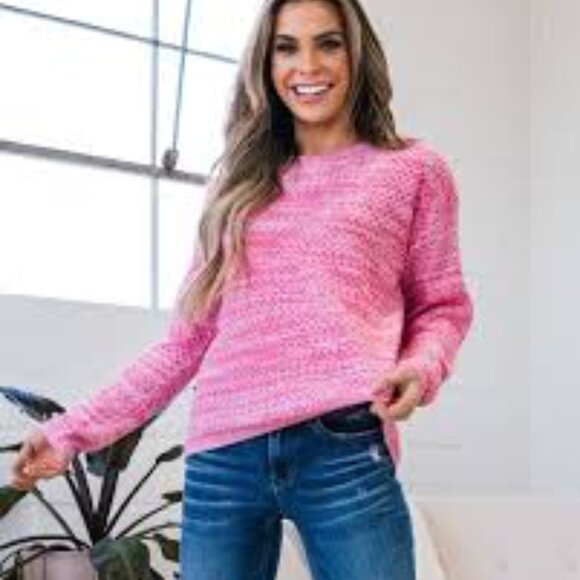 Tommy Hilfiger Pink Knit Boatneck Sweater Cotton Viscose 3/4 Sleeve XS - Picture 1 of 10